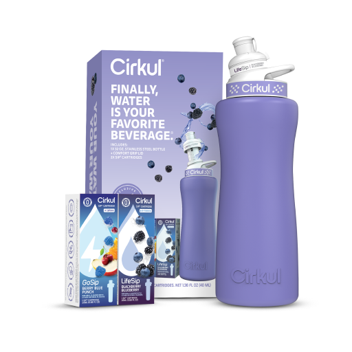 32oz. Matte Periwinkle Stainless Steel Bottle Starter Kit L9