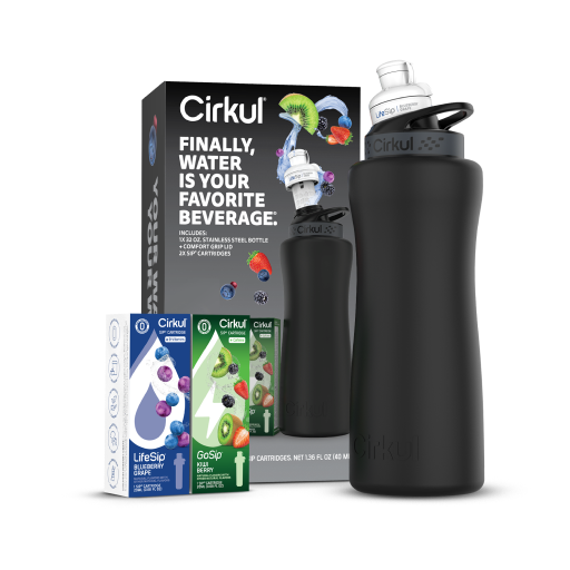32oz. Matte Black Stainless Steel Bottle Starter Kit D2